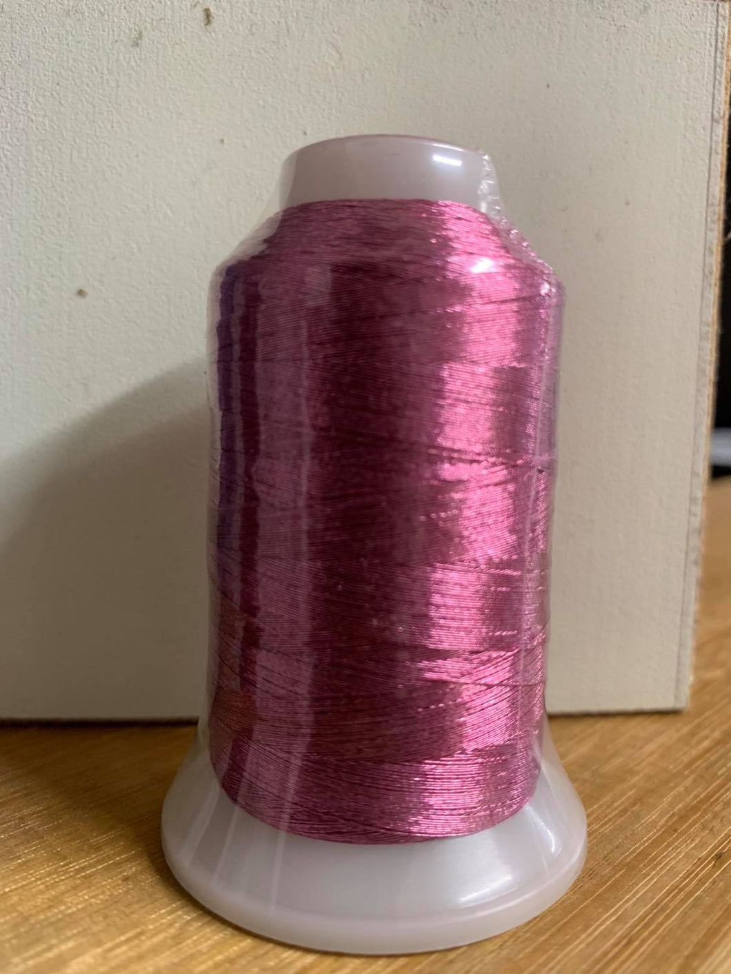 'Embellished Florals' Metallic Pink Thread
